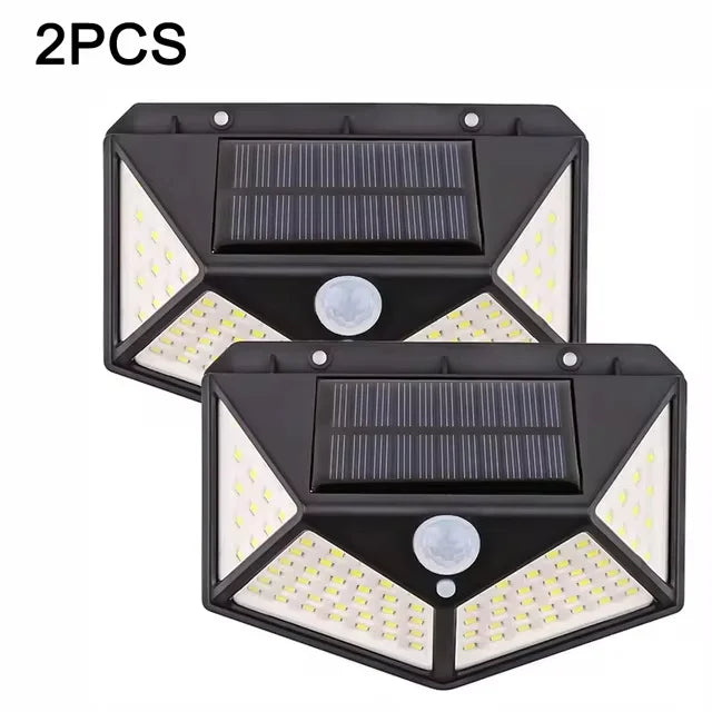 Luminária Solar LED 100 – Sensor de Movimento, À Prova d’Água, Ideal para Áreas Externas